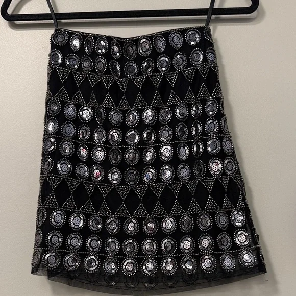 12th Tribe Dynamo Black Sequin Mini Skirt - Picture 3 of 4